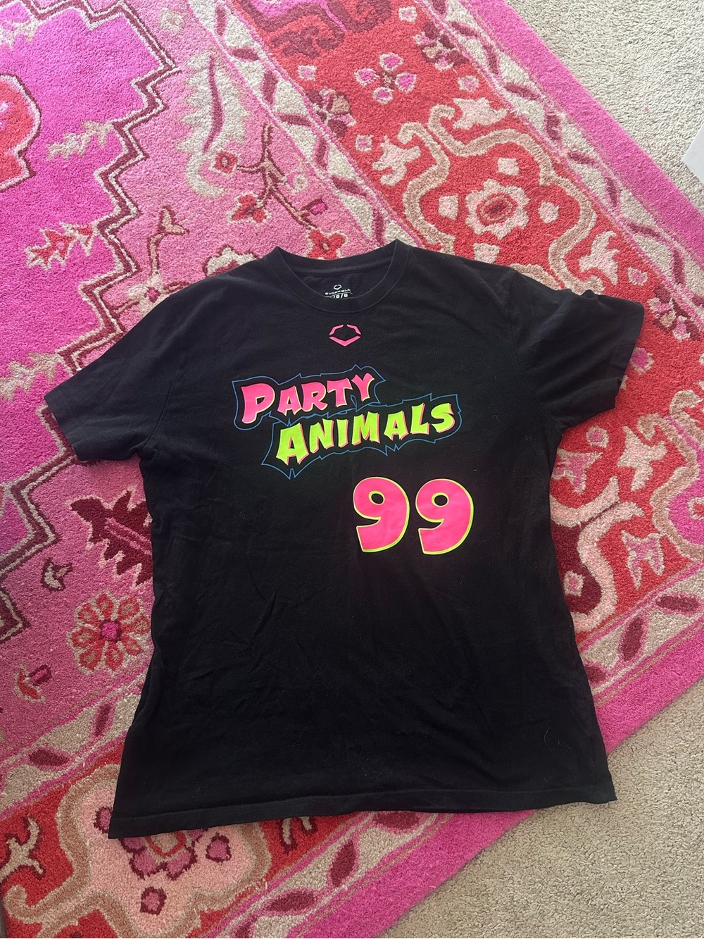 Party Animals Graphic Tee - Black with Neon Print - Picture 2 of 5